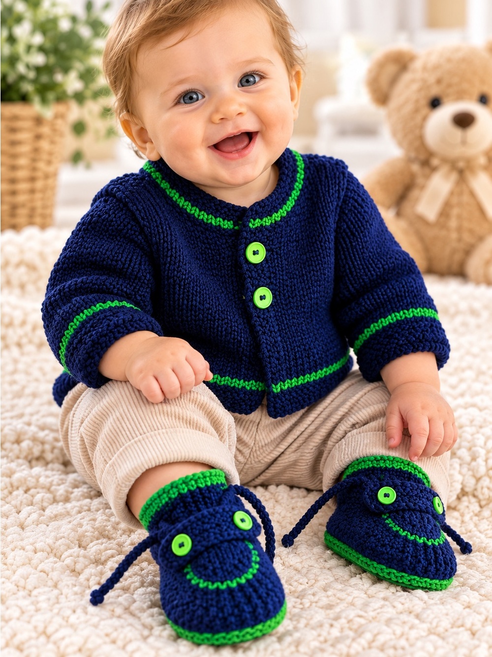 NWT  Hand made baby set made in Europe - Artisan Baby set 6-9mo
